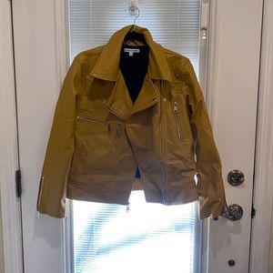 Yellow leather jacket - size medium